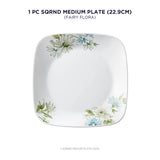 Corelle Asia Square Round Fairy Flora 1 Pcs Medium Plate (22.9cm)