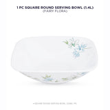 Corelle Asia Square Round Collection Fairy Flora Square Round 1.4L Serving Bowl