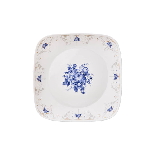 Corelle Square Round Gold Collection Blooming Blue Square Round Luncheon Plate