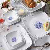 Corelle Square Round Gold Collection Blooming Blue Square Round Luncheon Plate