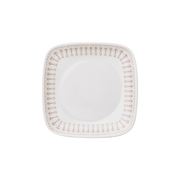 Corelle Asia Square Round Golden Infinity 1 Pcs Small Plate (6.5'')