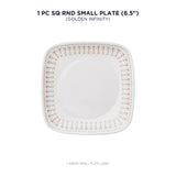 Corelle Asia Square Round Golden Infinity 1 Pcs Small Plate (6.5'')