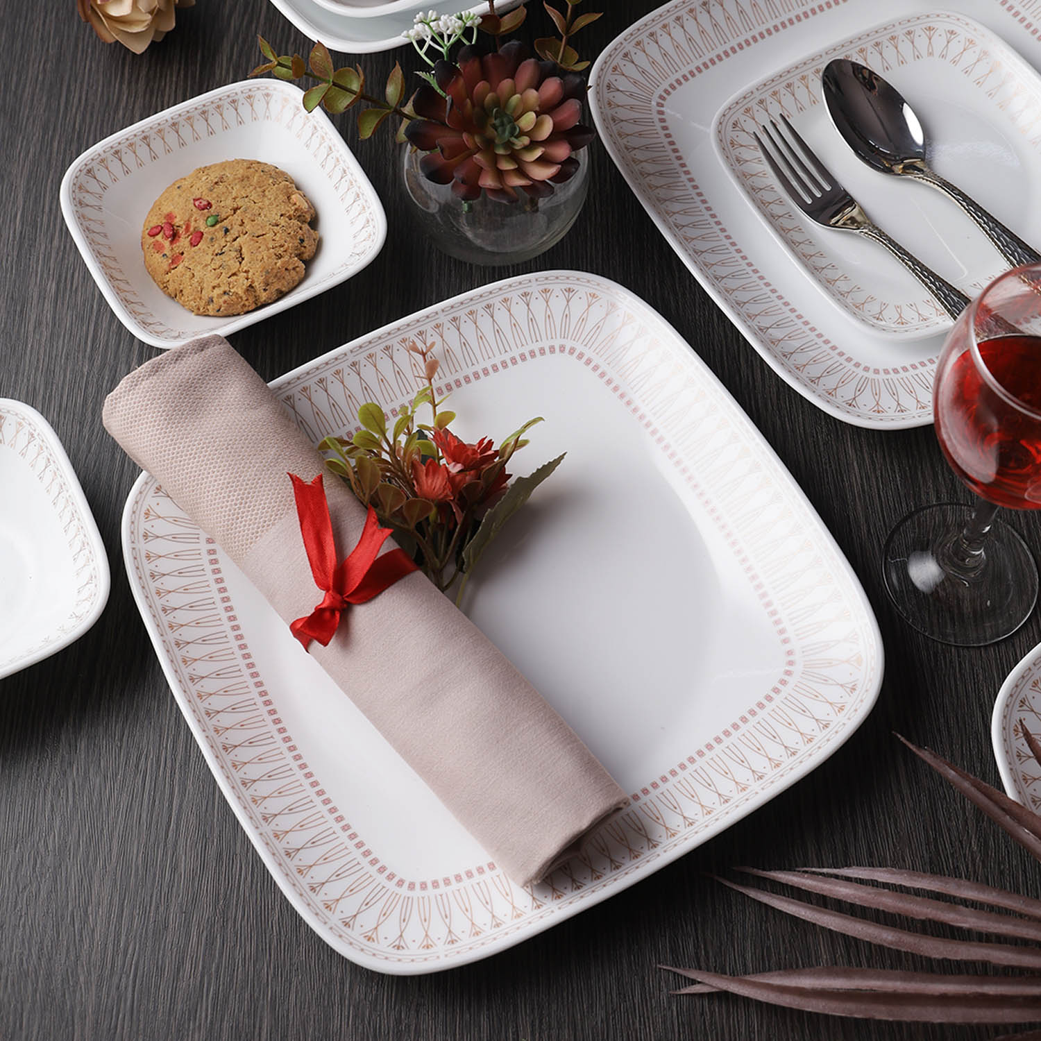 Buy Corelle Square Round Gold Collection Golden Infinity Square