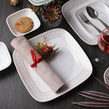 Corelle Square Round Gold Collection Golden Infinity Square Round Dinner Plate