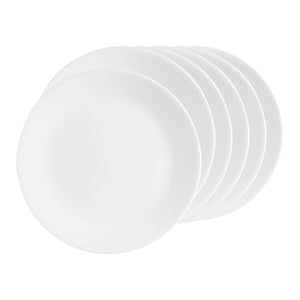 Corelle Winter Frost White Lightweight & Durable Vitrelle Glass Round Shaped 26 cm Dinner Plate - Pack of 6