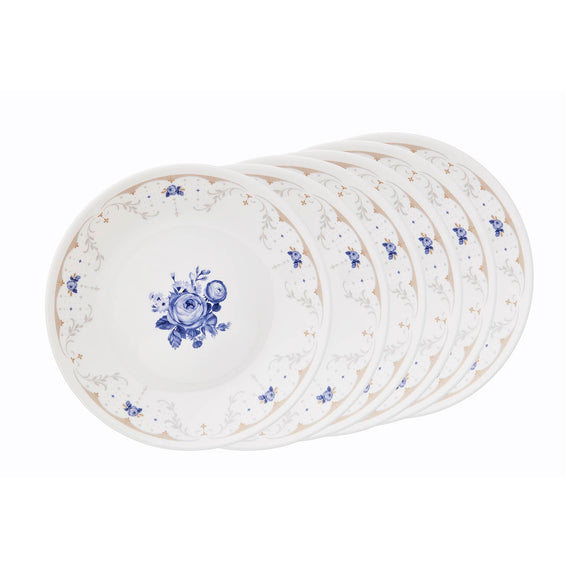 Corelle Asia Collection Gold Series Blooming Blue 17 cm Small Plate  Pack Of 6