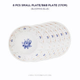 Corelle Asia Collection Gold Series Blooming Blue 17 cm Small Plate  Pack Of 6