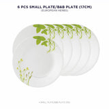 Corelle Corelle Asia Collection European Herbs 17 cm Small Plate  Pack Of 6