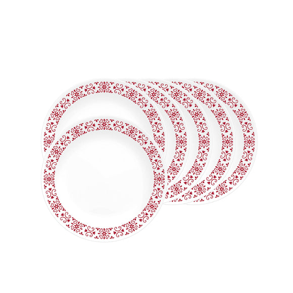 Corelle Livingware Red Trellis 17 cm Small Plate  Pack Of 6