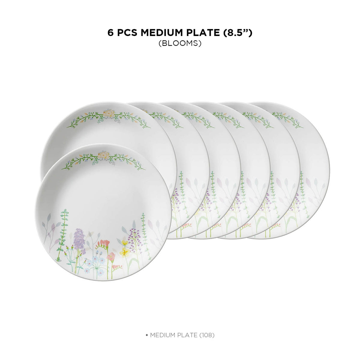 Corelle Asia Collection Blooms 22 cm Medium Plate Pack Of 6 – Corellebrands