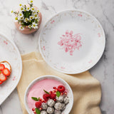 Corelle Asia Collection Gold Series Blooming Pink 22 cm Medium Plate Pack Of 6
