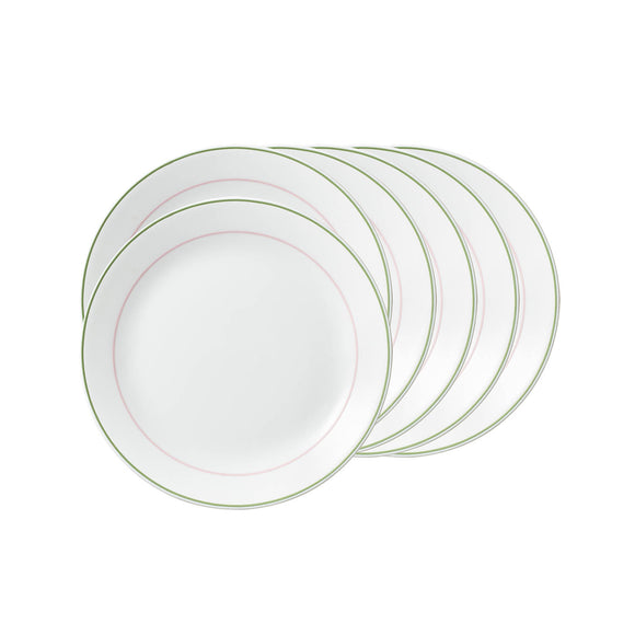 Corelle Livingware Double Ring Green 26 cm Dinner Plate  Pack Of 6