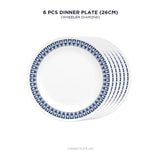 Corelle Livingware Wheeler Diamond 26 cm Dinner Plate  Pack of 6