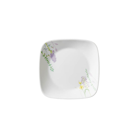 Corelle Asia Square Round Collection Blooms 17 cm Square Round Small Plate  Pack Of 6