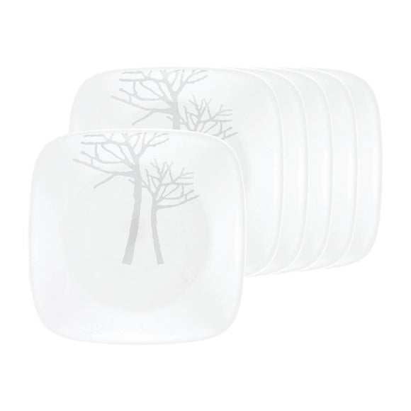 Corelle Square Round Gold Collection Frost 17 cm Square Round Small Plate  Pack Of 6