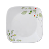 Corelle Asia Square Round Collection Green Breeze 17 cm Square Round Small Plate  Pack Of 6
