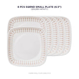 Corelle Asia Square Round Golden Infinity 6 Pcs Small Plate