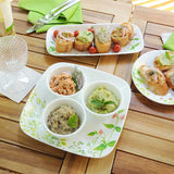 Corelle Asia Square Round Collection Provence Garden 17 cm Square Round Small Plate  Pack Of 6