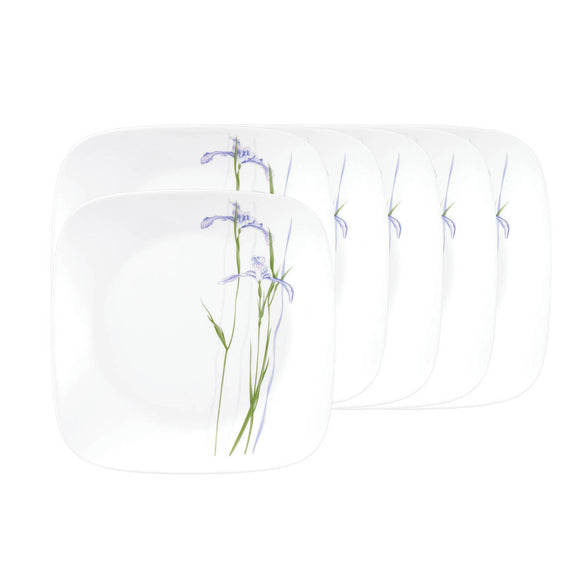 Corelle Asia Square Round Shadow Iris 6 Pcs Medium Plate