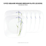 Corelle Asia Square Round Shadow Iris 6 Pcs Medium Plate