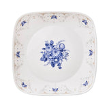 Corelle Square Round Gold Collection Blooming Blue 22.9 cm Square Round Medium Plate Pack Of 6