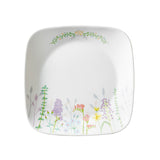 Corelle Asia Square Round Collection Blooms 22.9 cm Square Round Medium Plate Pack Of 6