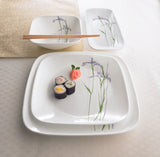 Corelle Square Asia Collection Shadow Iris Square Round Dinner Plate - Pack of 6