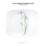 Corelle Square Asia Collection Shadow Iris Square Round Dinner Plate - Pack of 6