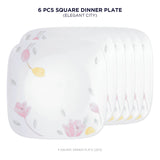 Corelle Asia Square Round Elegant City 6 Pcs Dinner Plate (26.7cm)