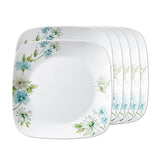 Corelle Asia Square Round Collection Fairy Flora 26.7 cm Square Round Dinner Plate  Pack Of 6