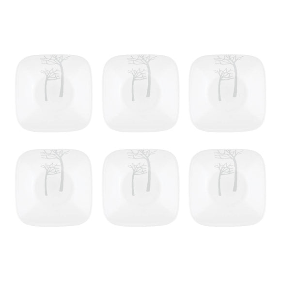 Corelle Square Round Gold Collection Frost 296 ml Square Round Dessert Bowl Pack Of 6