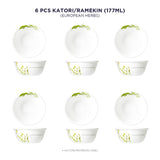 Corelle Corelle Asia Collection European Herbs 177 ml Katori  Pack Of 6