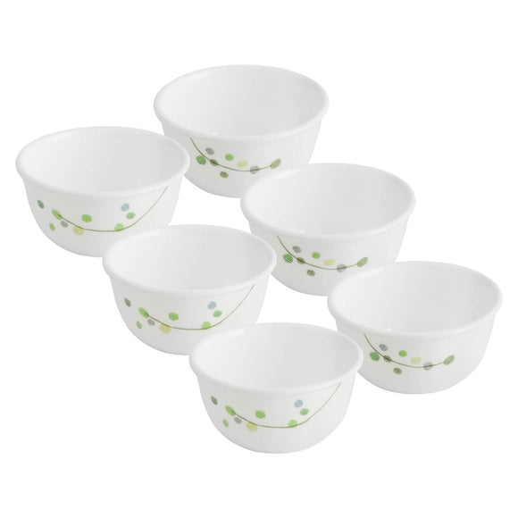 Corelle Livingware Plus Green Delight 177 ml Katori Pack of 6