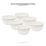 Corelle Asia Collection Gold Series Golden Infinity 177 ml Katori  Pack Of 6