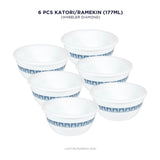 Corelle Livingware Wheeler Diamond 177 ml Katori Pack of 6