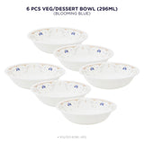 Corelle Asia Collection Gold Series Blooming Blue 296 ml Dessert Bowl Pack Of 6