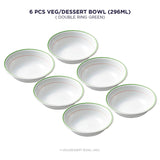 Corelle Livingware Double Ring Green 296 ml Dessert Bowl Pack Of 6