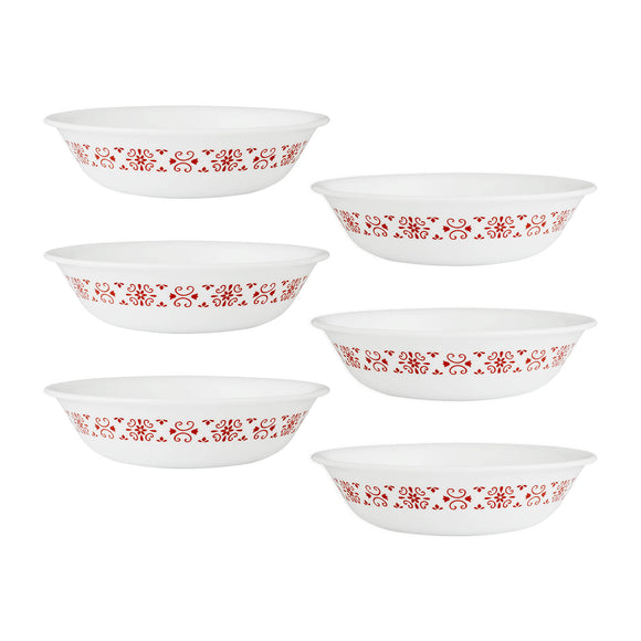 Corelle Livingware Red Trellis 296 ml Dessert Bowl Pack Of 6