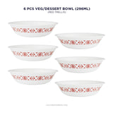 Corelle Livingware Red Trellis 296 ml Dessert Bowl Pack Of 6