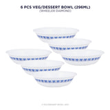 Corelle Livingware Wheeler Diamond 296 ml Dessert Bowl Pack Of 6