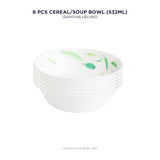 Corelle Asia Collection Dancing Leaves 532 ml Soup Bowl Pack Of 6