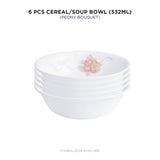 Corelle Asia Collection Gold Series Peony Bouquet 532 ml Soup Bowl Pack Of 6