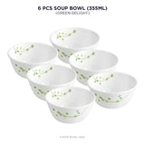 Corelle Livingware Plus Green Delight 355 ml Soup Bowl Pack Of 6