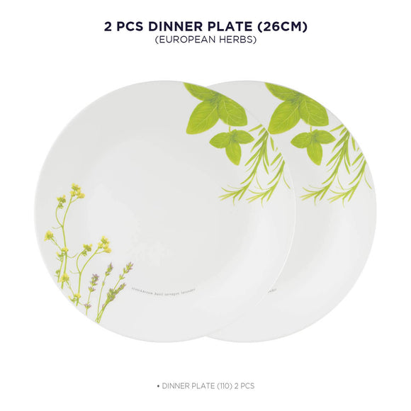 Corelle Corelle Asia Collection European Herbs 26 cm Dinner Plate Pack of 2