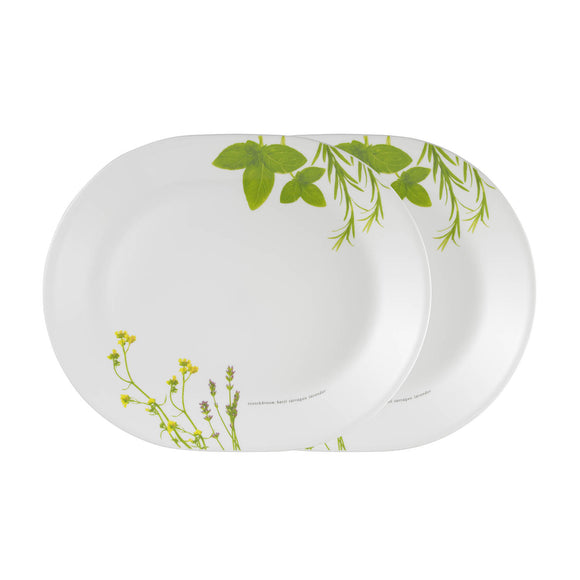 Corelle Corelle Asia Collection European Herbs 31 cm Oval Serving Platter Pack of 2