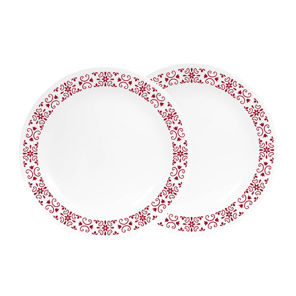 Corelle Livingware Red Trellis 26 cm Dinner Plate Pack of 2