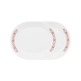 Corelle Livingware Red Trellis 26.5 X 32.5cm Oval Serving Platter - Pack of 2