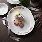 Corelle Livingware Red Trellis 26.5 X 32.5cm Oval Serving Platter - Pack of 2