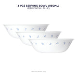 Corelle Livingware Provincial Blue 950ml Serving Bowl Pack of 3