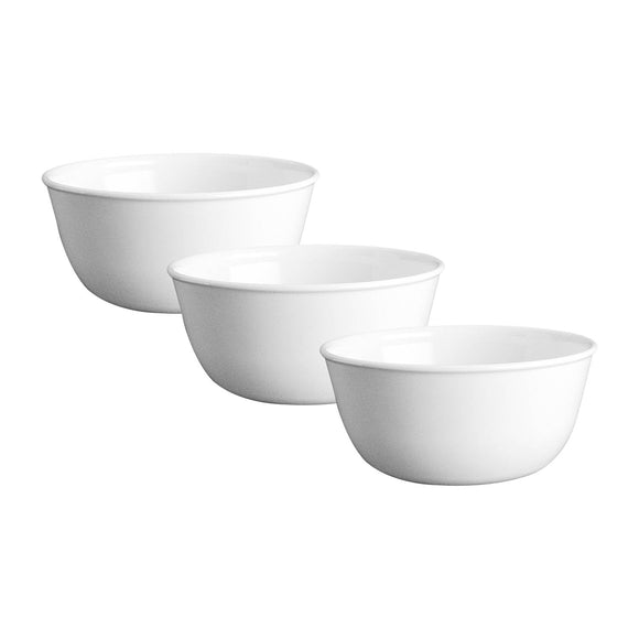 Corelle Glass Solid Bowl - 828ML, Pack of 3, Multicolor